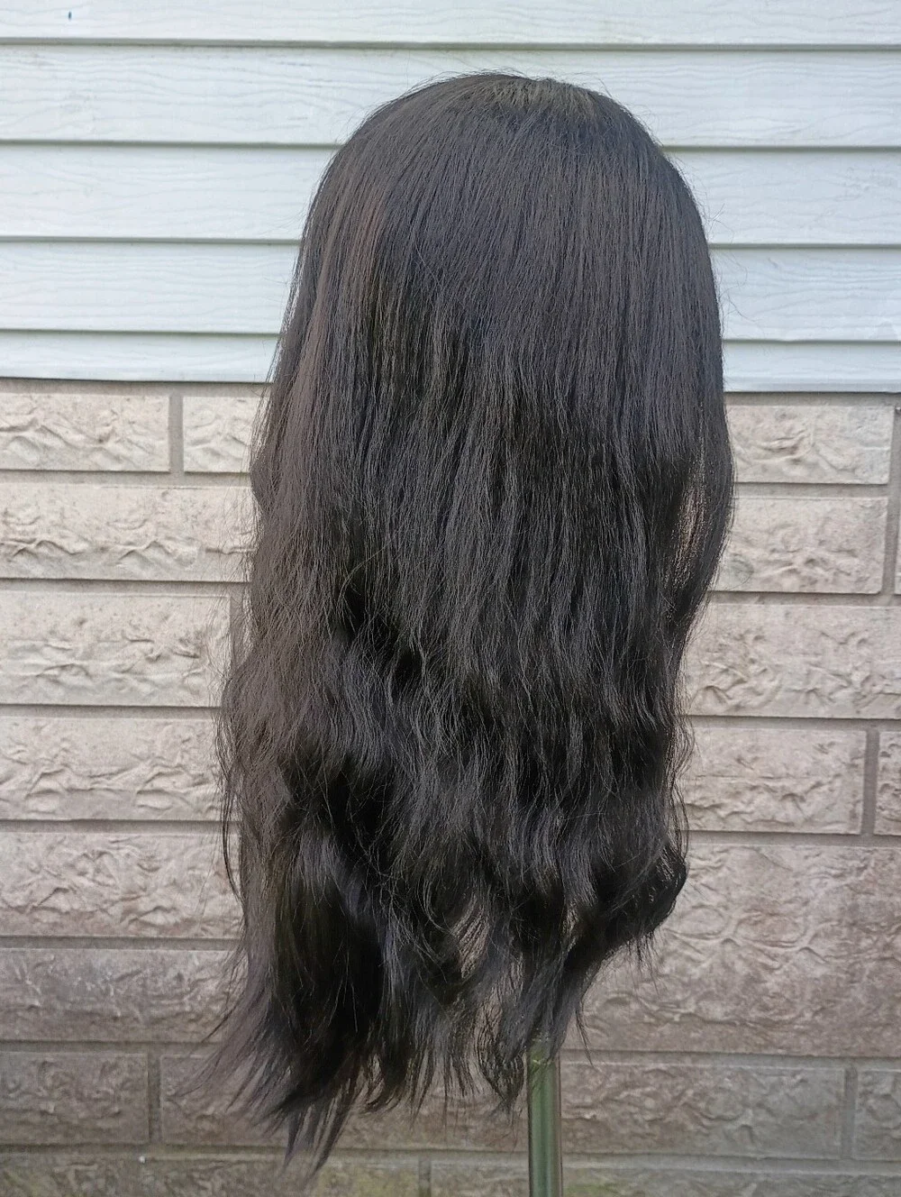 Long Natural Black Wig - Soft Waves